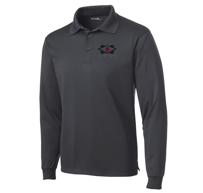 City of Hopkins Long Sleeve Micropique Sport-Wick®Polo - GREY
