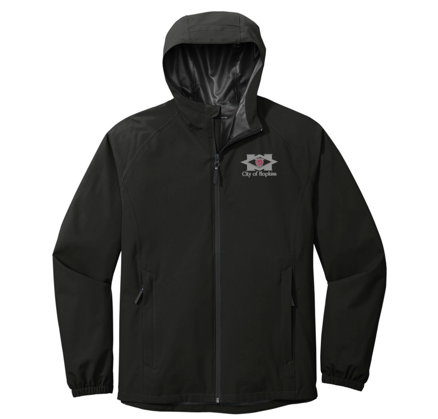 City of Hopkins Men's Port Authority Essential Rain Jacket - BLACK