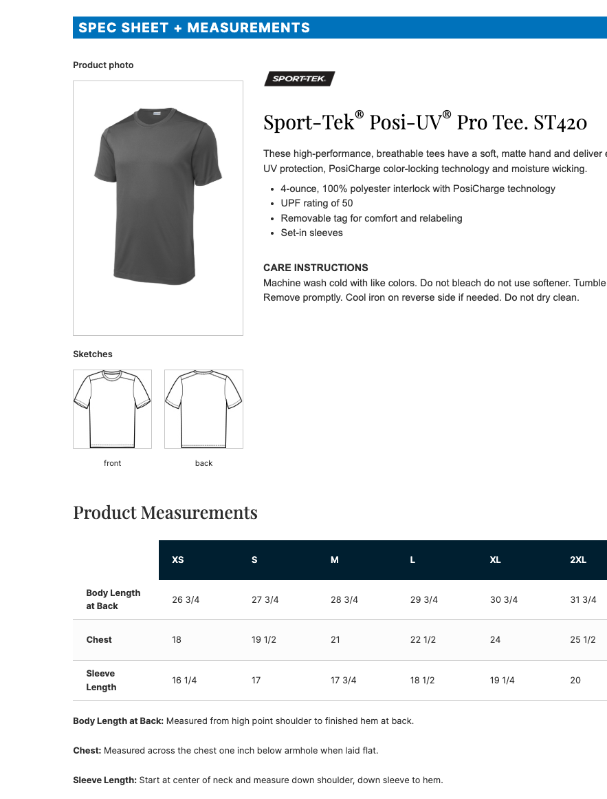 Centennial Lax Sport-Tek ® Posi-UV ® Pro Tee - DARK SMOKE GREY