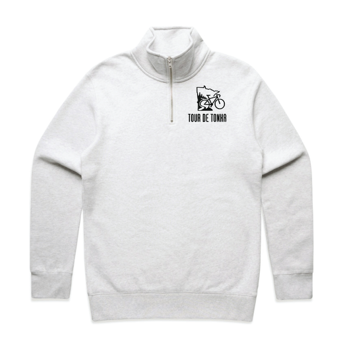 Tour De Tonka ASCOLOUR Half Zip Crew - WHITE HEATHER