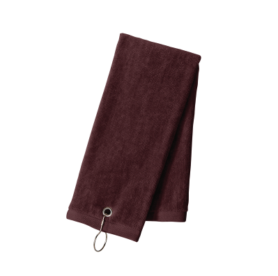 Forest Lake Hockey Port Authority® Grommeted Tri-Fold Towel - MAROON