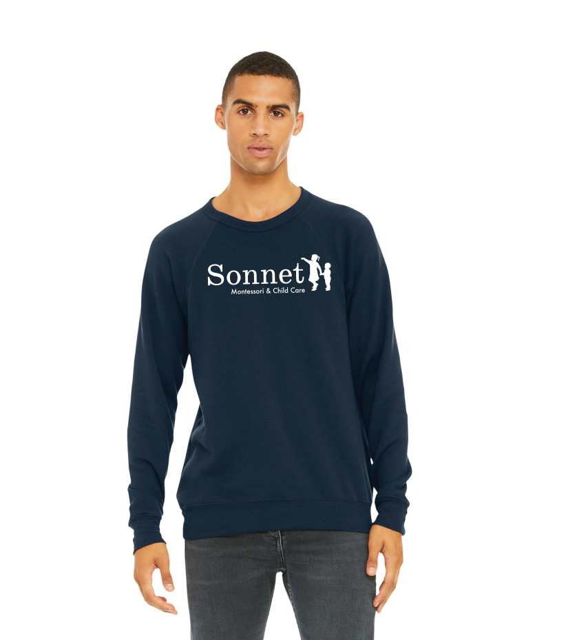 Sonnet BELLA+CANVAS® UNISEX Sponge Fleece Raglan Sweatshirt - NAVY