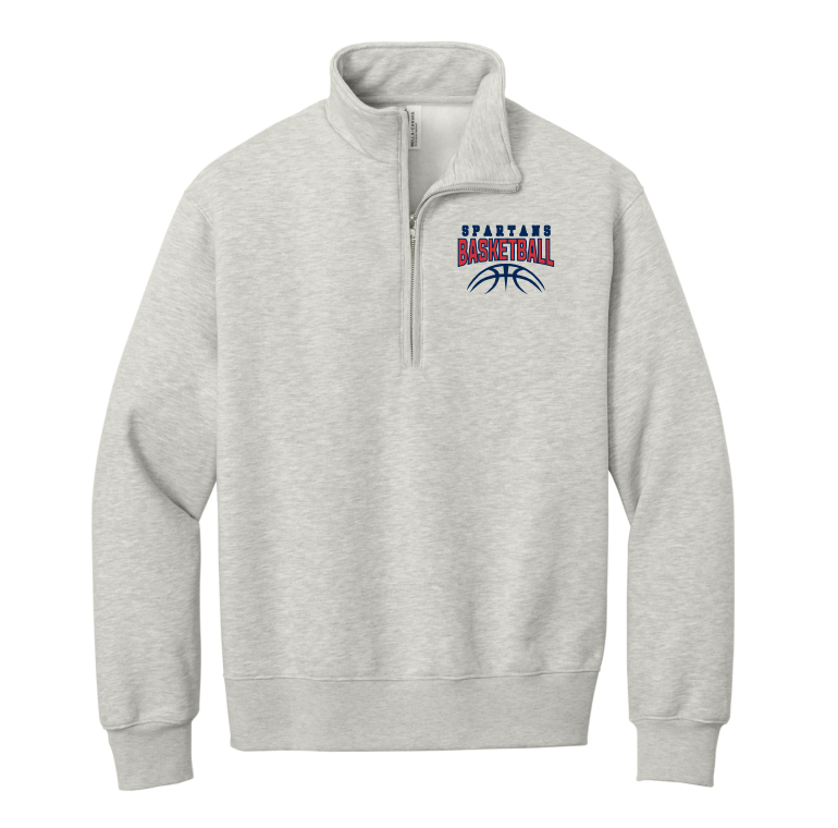 Orono Basketball BELLA+CANVAS® Heavyweight 1/2-Zip Sweatshirt - HEATHER GREY