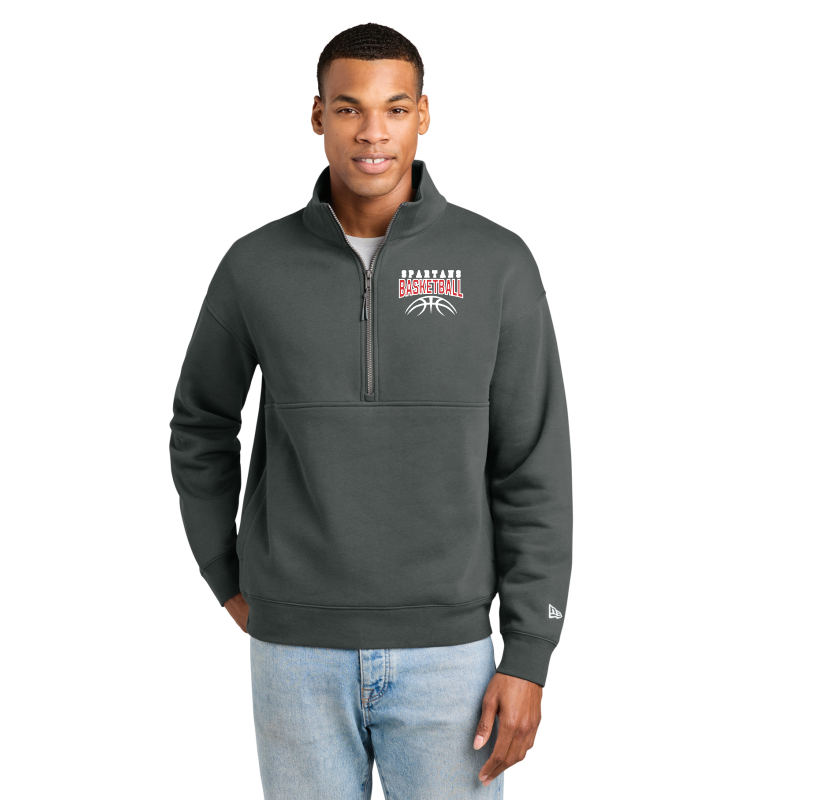 orono Basketball New Era® Heritage Fleece 1/2-Zip - GREY
