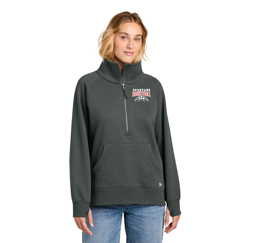 Orono Basketball New Era® Women's Heritage Fleece 1/2-Zip - GREY
