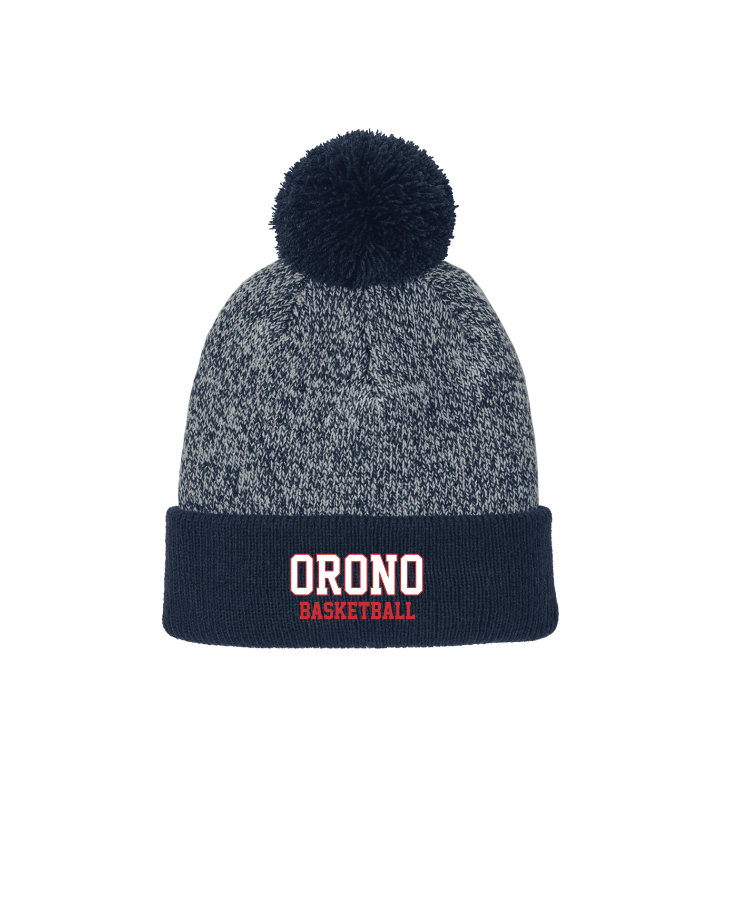 Orono Basketball Sport-Tek® Heather Pom Beanie - NAVY