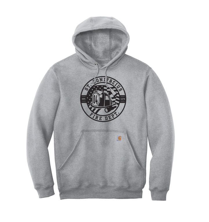 St. Bonifacius Fire Adult Carhartt (Midweight Hooded Sweatshirt) - HEATHER GREY
