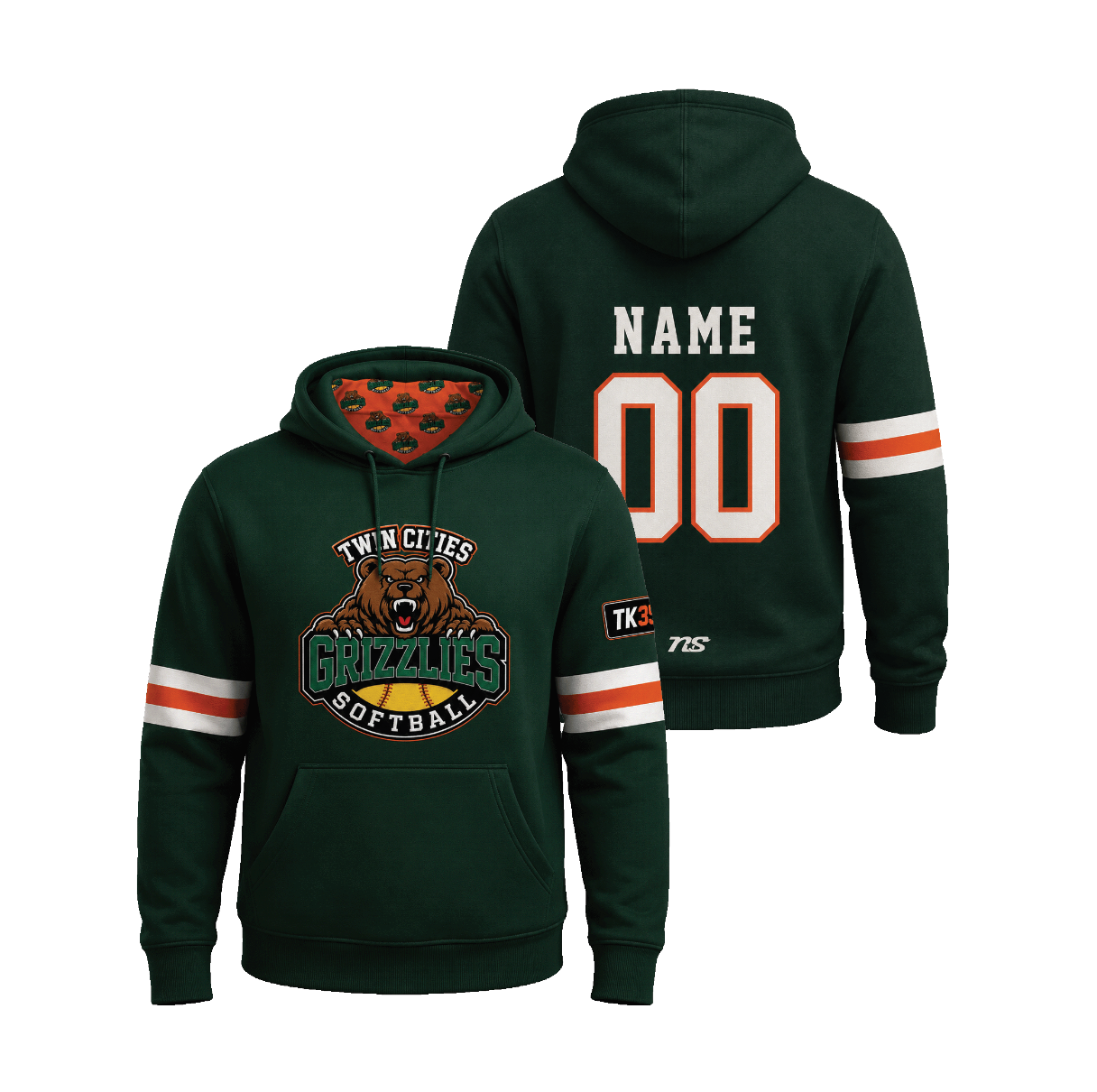TC Grizzlies Softball - Sublimated Long Sleeve Hoodie