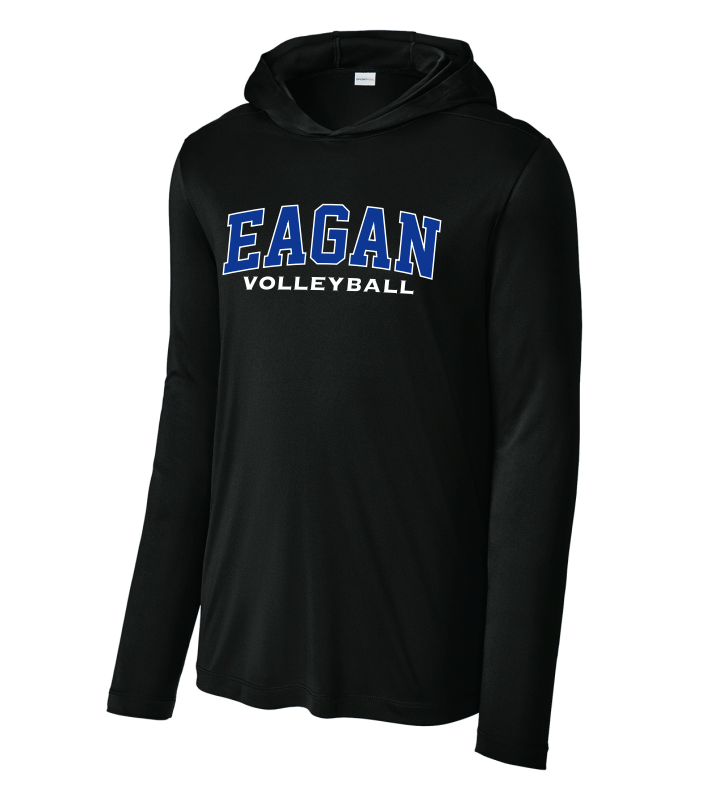 Eagan Volleyball Sport-Tek® Posi-UV® Pro Long Sleeve Hoodie - BLACK