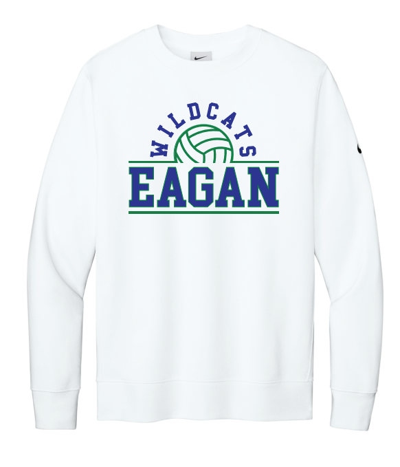 Eagan Volleyball Nike Club Fleece Crew - WHITE