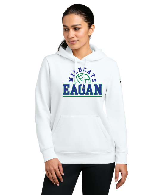 Eagan Volleyball Nike Women's Club Fleece Sleeve Swoosh Pullover Hoodie - WHITE