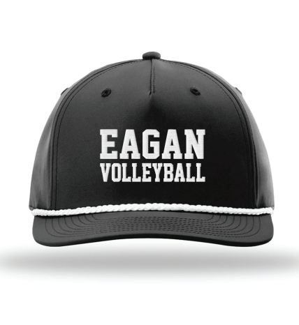 Eagan Volleyball Five-Panel Classic Rope Cap - BLACK/WHITE