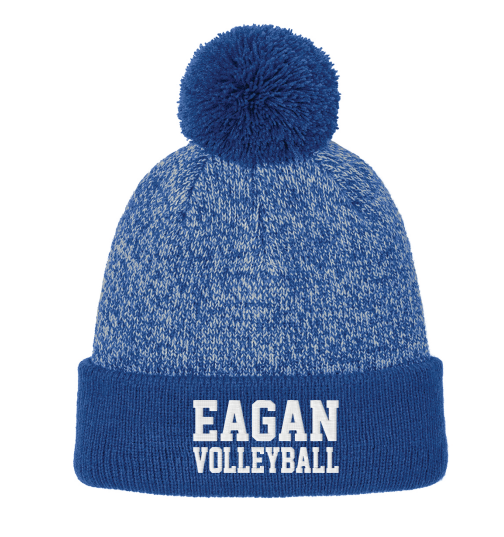 Eagan Volleyball Sport-Tek® Halftime Heather Pom Beanie - BLUE