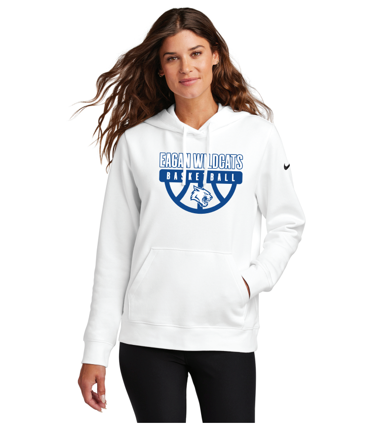 Eagan Basketball Nike Women's Club Fleece Sleeve Swoosh Pullover Hoodie - WHITE