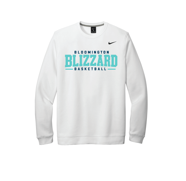 Bloomington Basketball Nike Club Fleece Crew - WHITE