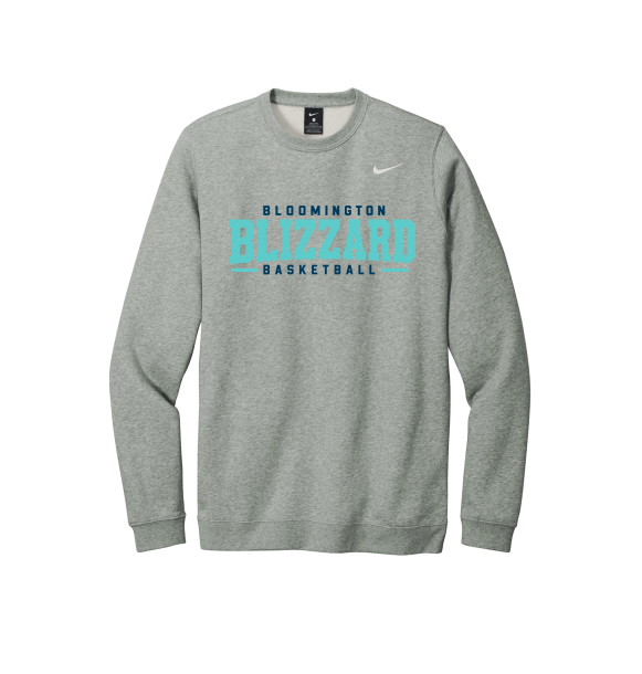 Bloomington Basketball Nike Club Fleece Crew - HEATHER GREY