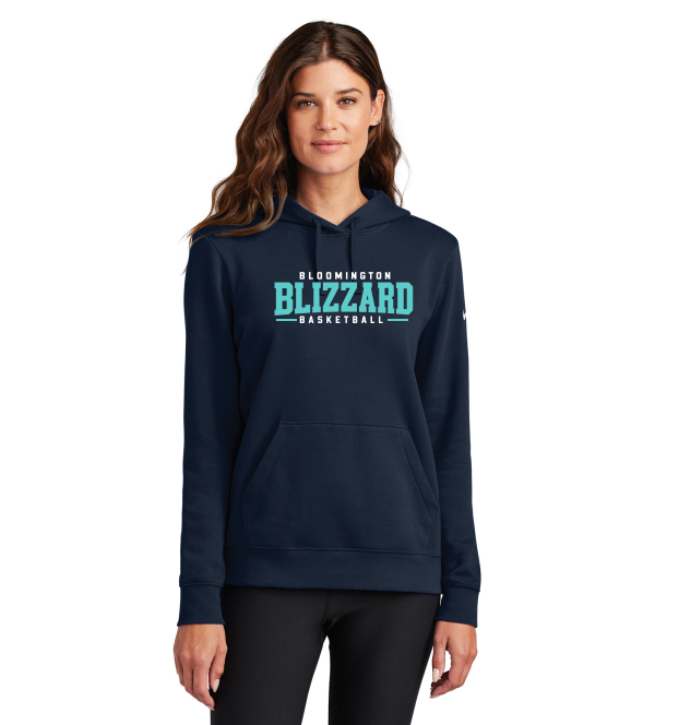 Bloomington Basketball Nike Women's Club Fleece Sleeve Swoosh Pullover Hoodie - NAVY