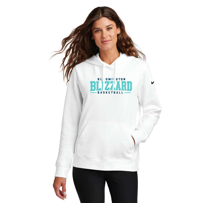 Bloomington Basketball Nike Women's Club Fleece Sleeve Swoosh Pullover Hoodie - WHITE