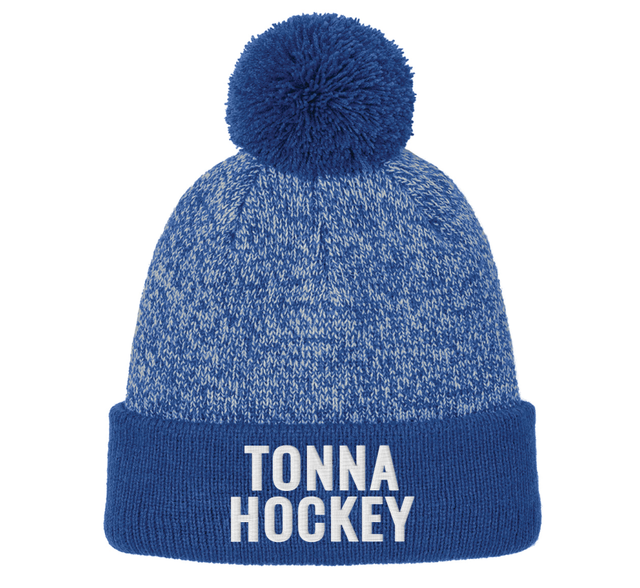 Owatonna Hockey Sport-Tek® Halftime Heather Pom Beanie - BLUE