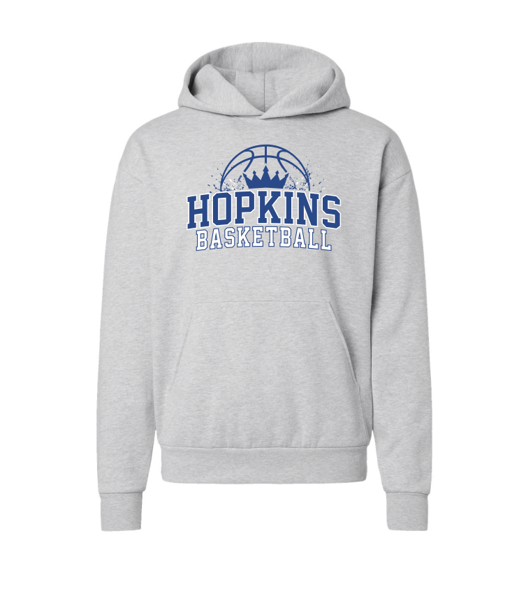 Hopkins Basketball Unisex Avenue Midweight Hooded Sweatshirt - ASH