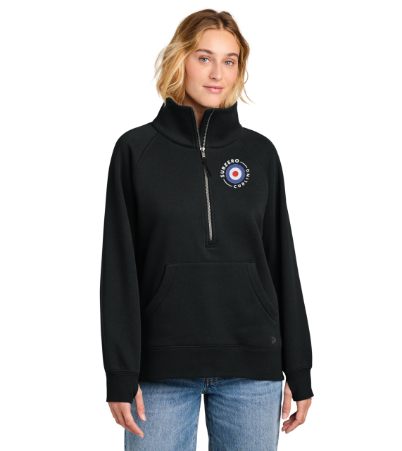 Subzero Curling New Era® Women's Heritage Fleece 1/2-Zip - BLACK