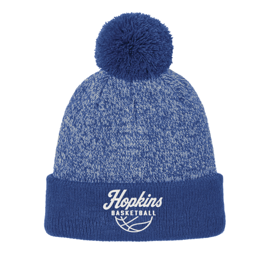 Hopkins Basketball Sport-Tek® Halftime Heather Pom Beanie - BLUE
