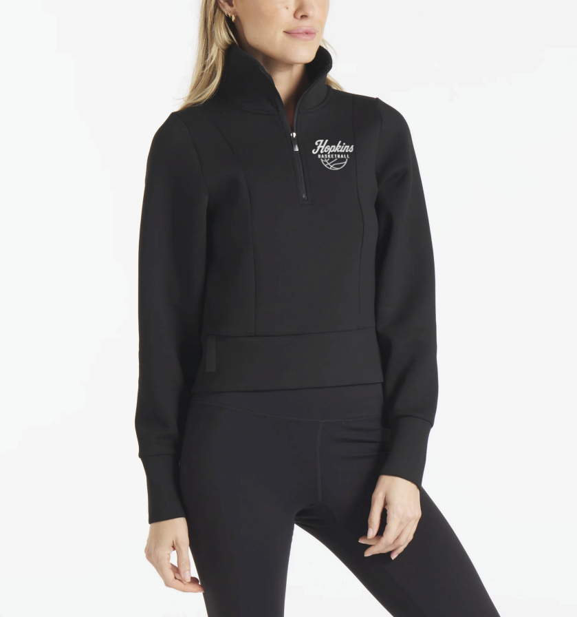 Hopkins Basketball Women's UNRL™ LuxBreak  Half-Zip Pullover - BLACK