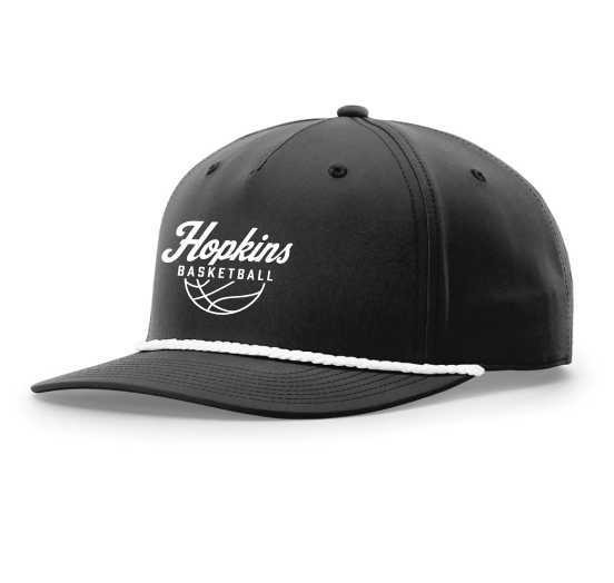 Hopkins Basketball Richardson 5-Panel Classic Rope Cap - BLACK/WHITE