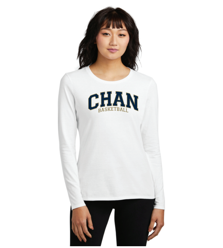 Chanhassen Basketbnall District® Women’s Perfect Blend Long Sleeve Tee - WHITE