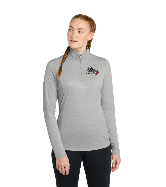 COACHES ONLY Sport-Tek® Women's PosiCharge® Tri-Blend Wicking 1/4-Zip Pullover - GREY