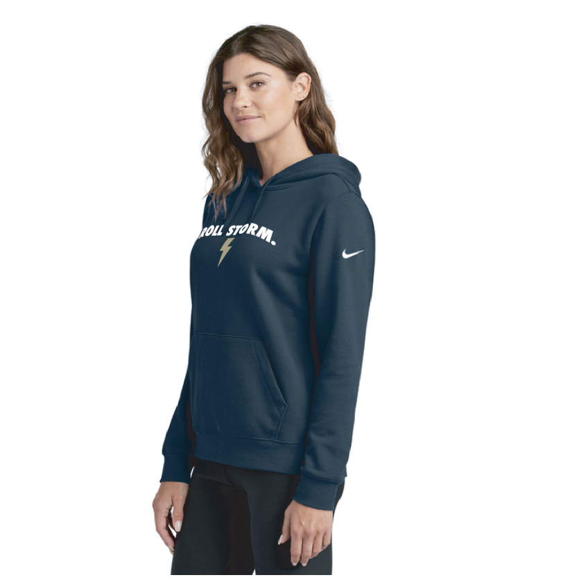Chanhassen Basketball Nike Women's Club Fleece Sleeve Swoosh Pullover Hoodie - NAVY