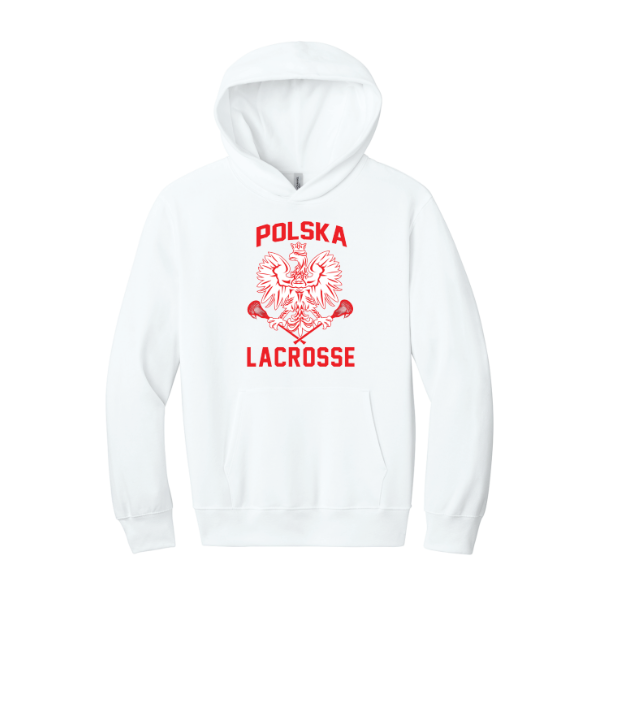 Poland Lacrosse BELLA+CANVAS® Unisex 10-Ounce Heavyweight Pullover Hoodie - WHITE