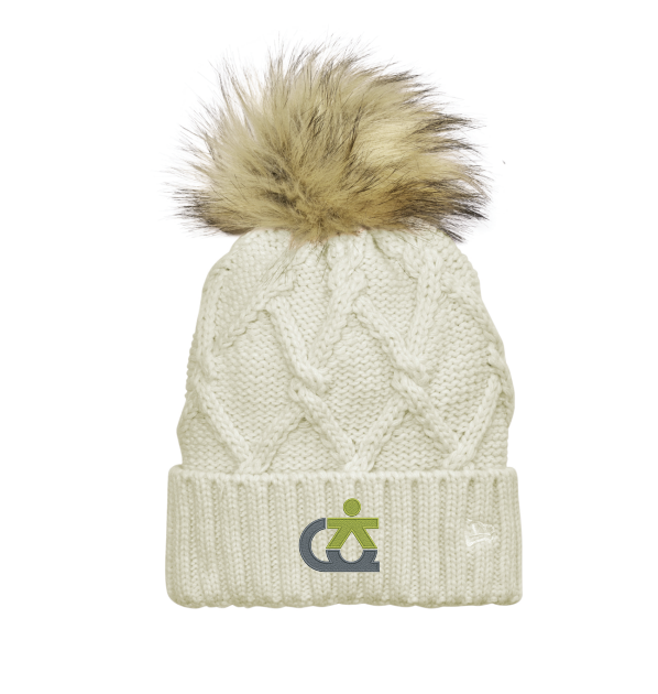 Kenwood Gymnastics New Era® Faux Fur Pom Beanie - IVORY