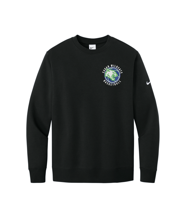 EAGAN COACH Nike Club Fleece Sleeve Swoosh Crew - BLACK