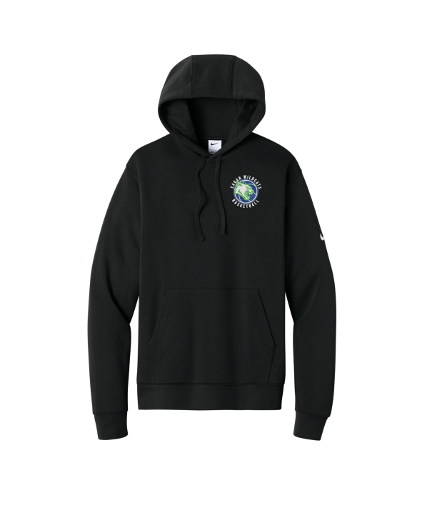 EAGAN COACH Nike Club Fleece Sleeve Swoosh Pullover Hoodie - BLACK