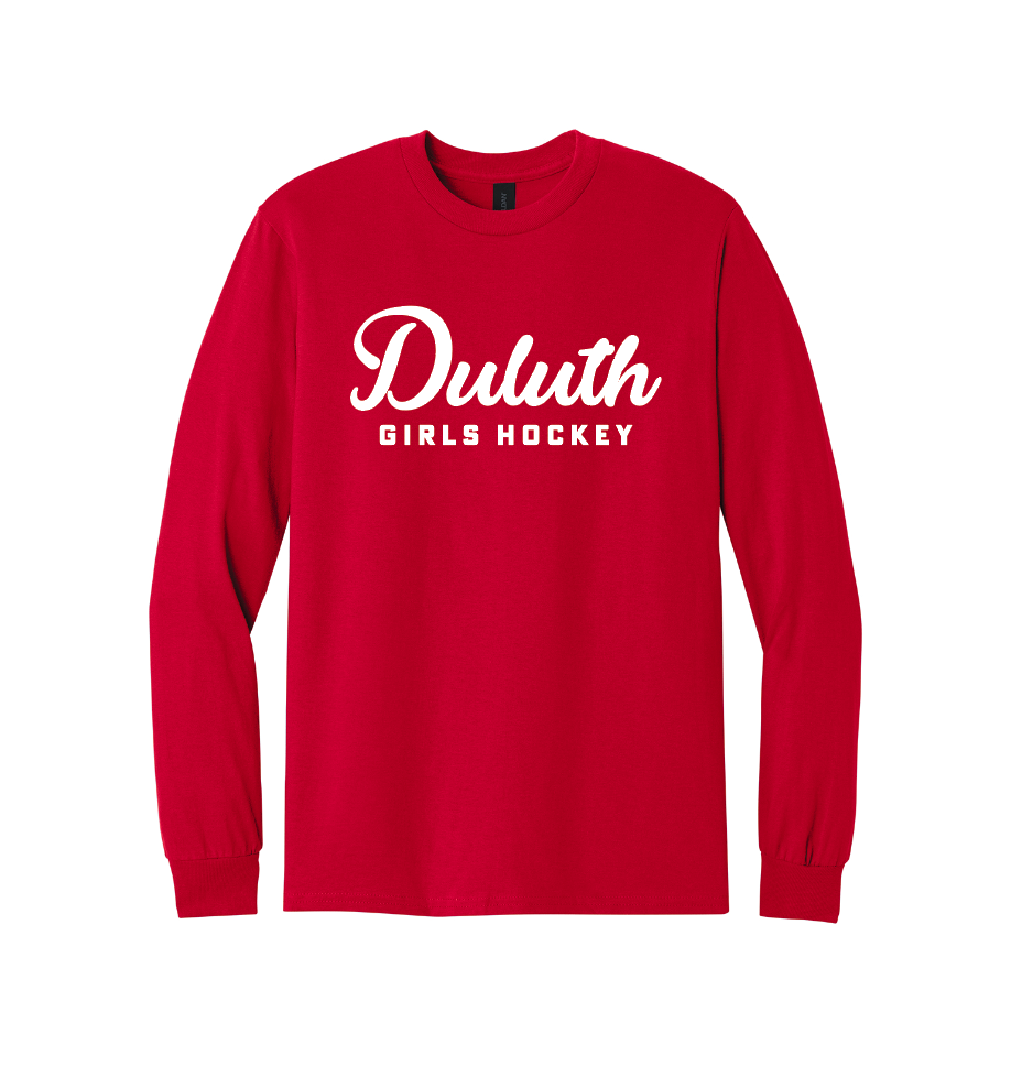 Duluth Northern Stars Heavy Cotton™ 100% Cotton Long Sleeve T-Shirt - RED