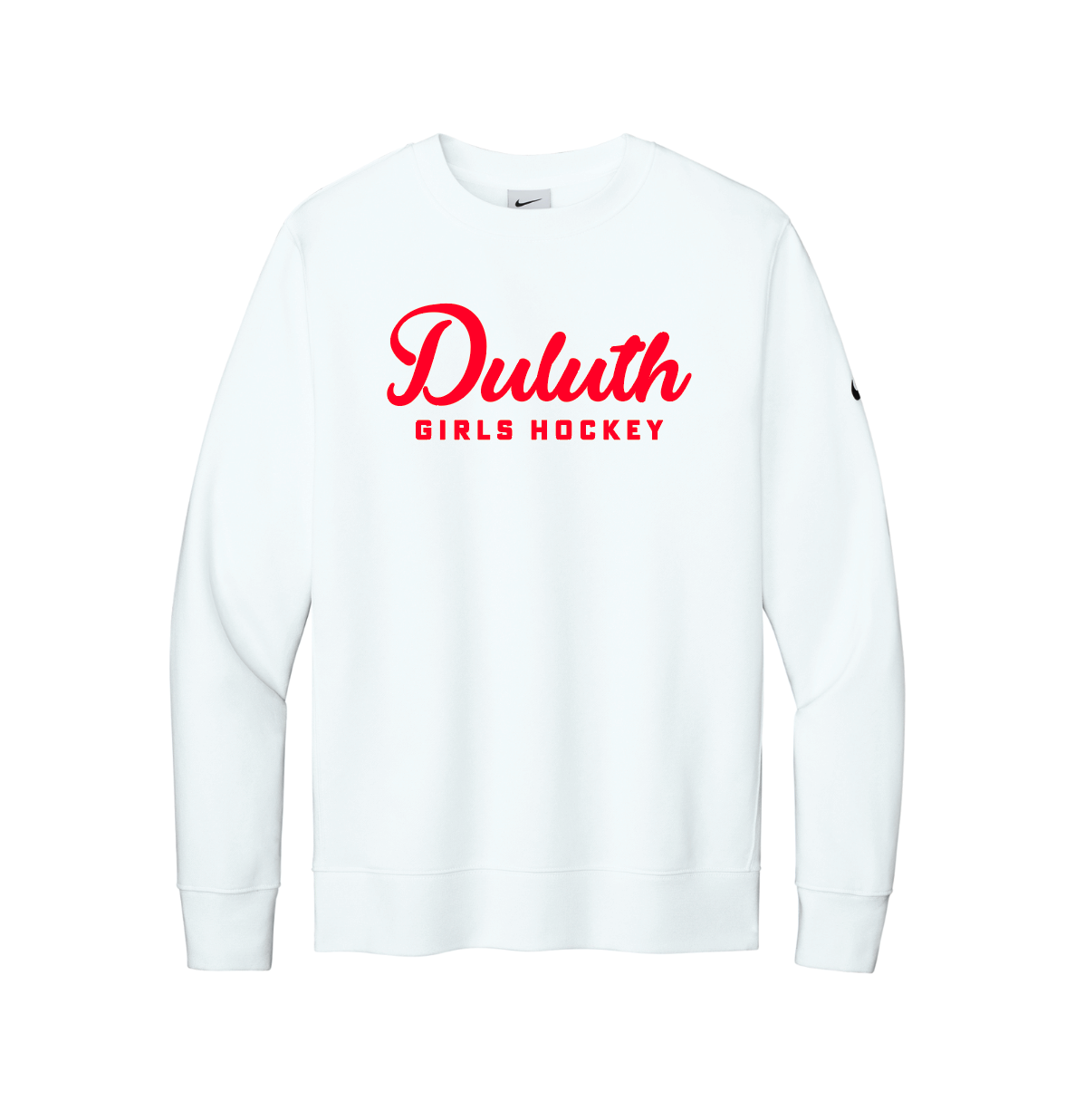 Duluth Northern Stars Nike Club Fleece Sleeve Swoosh Crew - WHITE