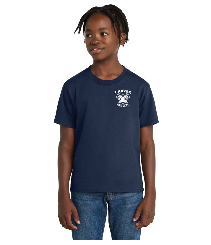 Carver Fire Port & Co® Youth Essential Tee (STACKED TEXT BACK)