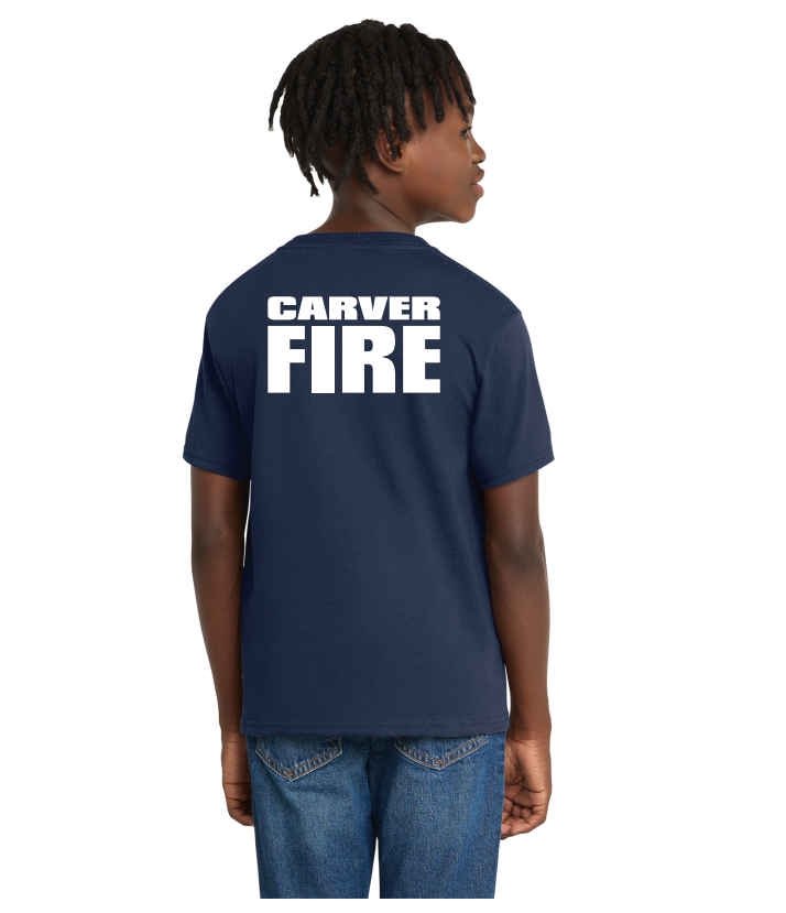 Carver Fire Port & Co® Youth Essential Tee (STACKED TEXT BACK)