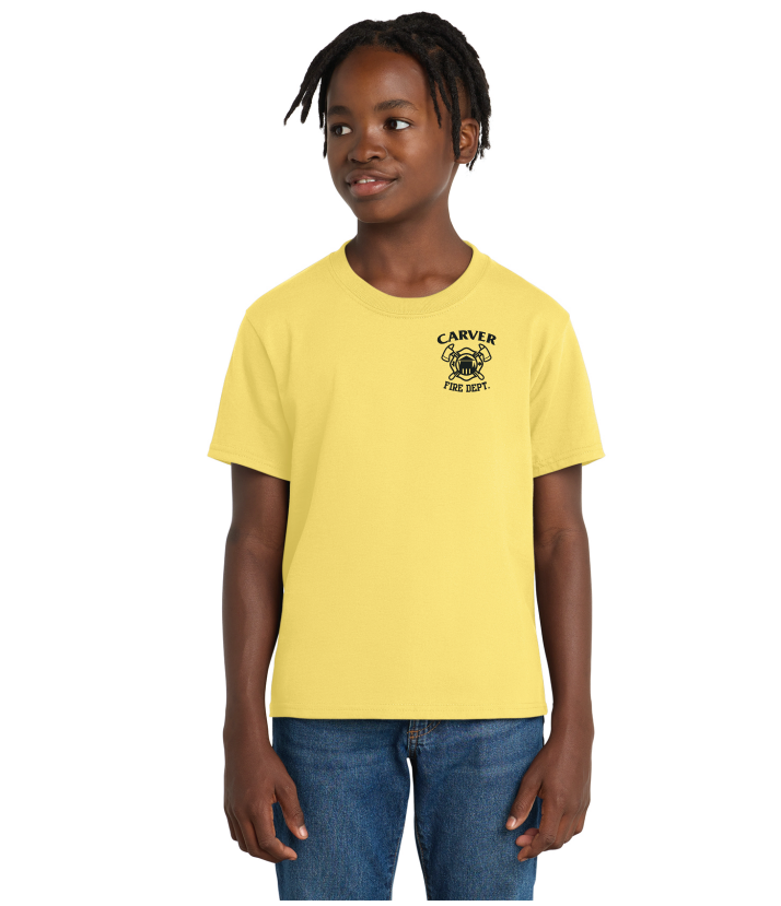 Carver Fire Port & Co® Youth Essential Tee (STACKED TEXT BACK)