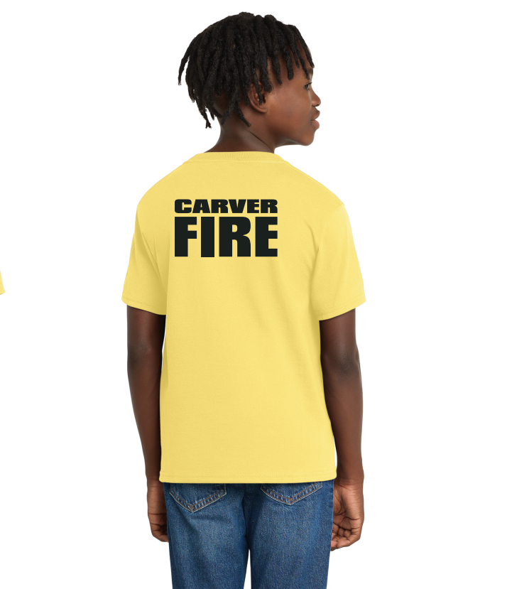 Carver Fire Port & Co® Youth Essential Tee (STACKED TEXT BACK)
