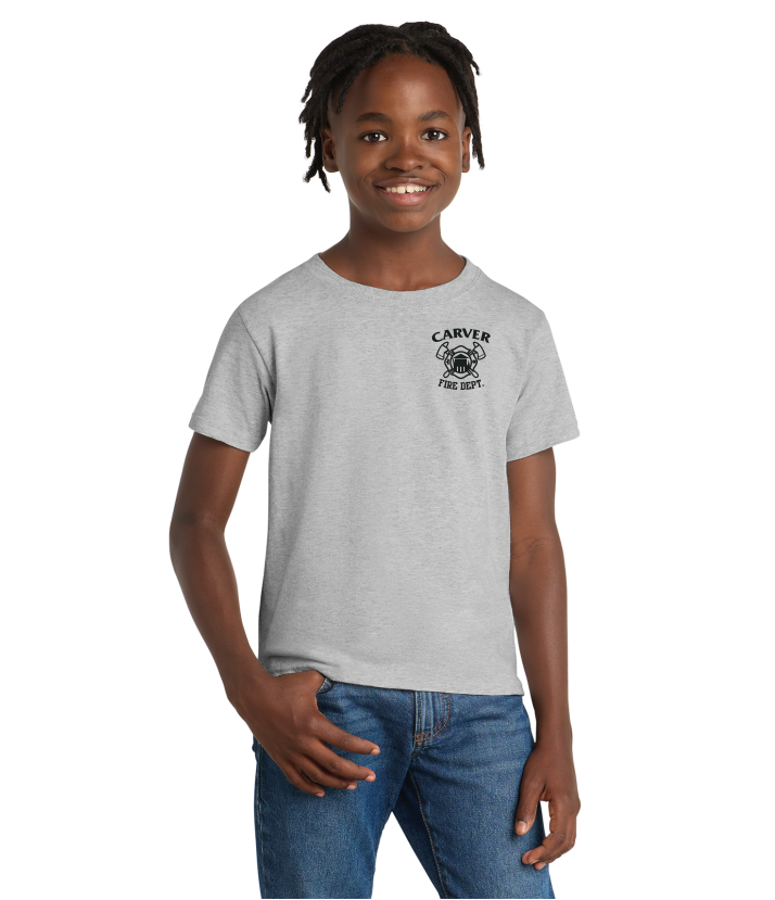 Carver Fire Port & Co® Youth Essential Tee (STACKED TEXT BACK)
