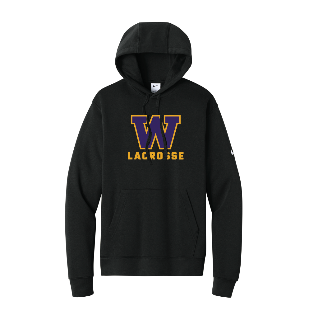 Waconia Lacrosse Nike Club Fleece Pullover Hoodie - BLACK