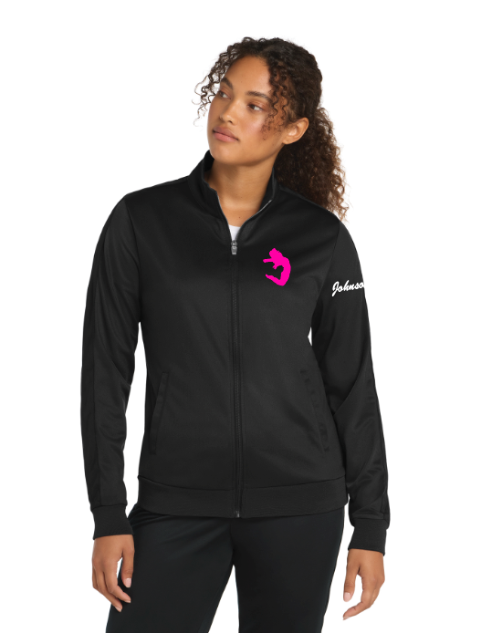 Momentum Dance Sport-Tek® Tricot Sleeve Stripe Track Jacket - BLACK