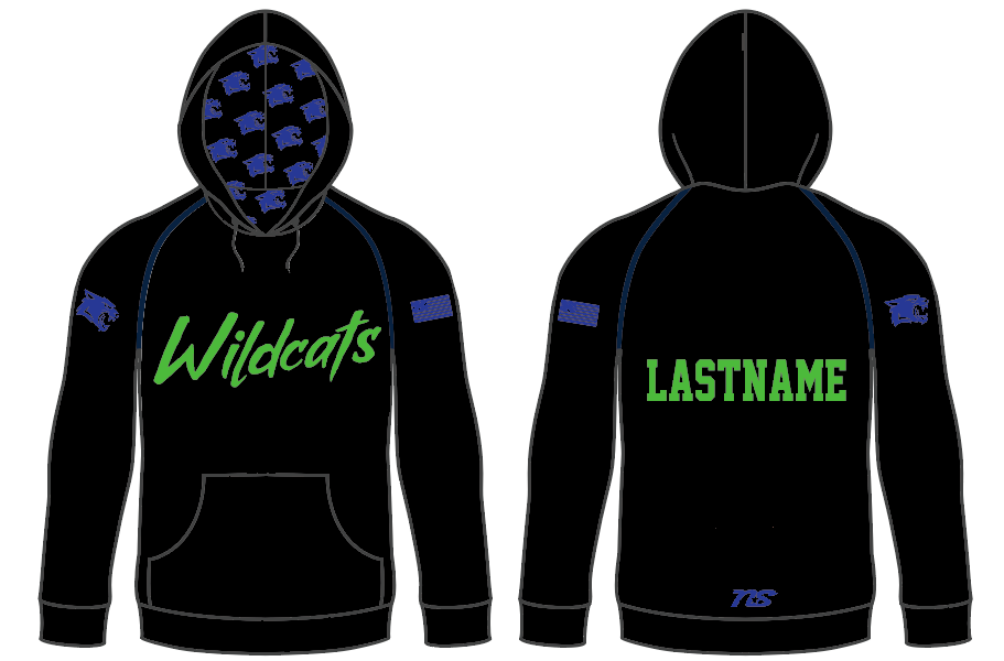 Eagan Basketball Wildcats Sublimated Hoodie - BLACK