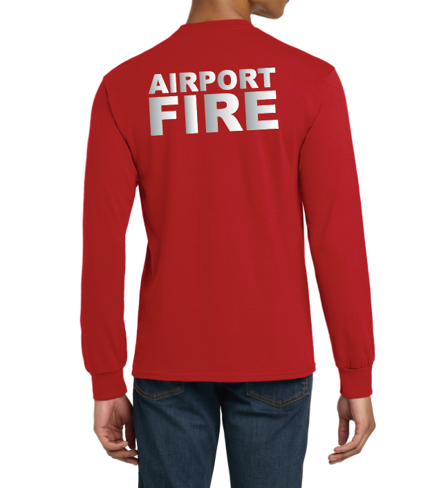 Airport Fire R.E.D. Military Appreciation DryBlend® 50 Cotton/50 Poly Long Sleeve T-Shirt