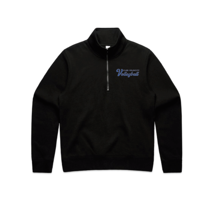 Club Velocity Wo's Stencil Half Zip Crew - BLACK
