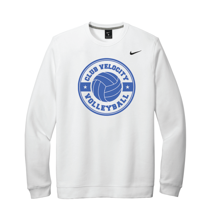 Club Velocity Nike Club Fleece Crew - WHITE