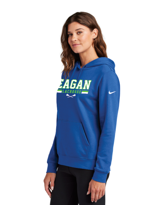 Eagan Lacrosse Nike Women's Club Fleece Sleeve Swoosh Pullover Hoodie - ROYAL