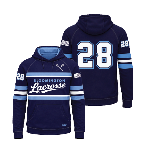 Bloomington Lacrosse YOUTH/ADULT SUBLIMATED HOODIE - NAVY